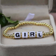Load image into Gallery viewer, Fashion Letter Charm Pearl stretch Bracelet

