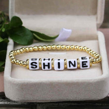 Load image into Gallery viewer, Fashion Letter Charm Pearl stretch Bracelet
