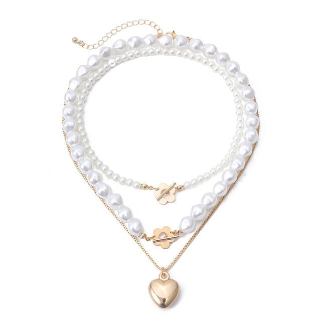 Coin Faux Pearl Decor Choker Necklace